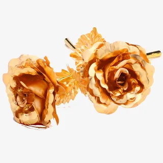 金玫瑰金箔玫瑰花免抠