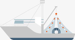 卡通渔船矢量图免抠