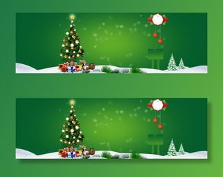 电商圣诞节圣诞树背景banner免抠