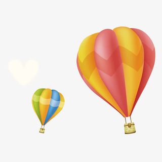 矢量手绘热气球免抠