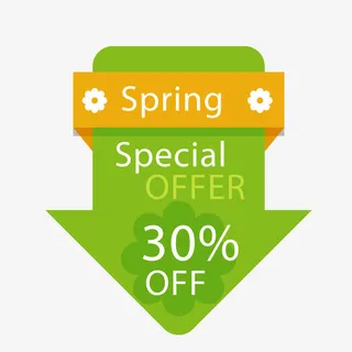 春季上新3折促销标签矢量图免抠