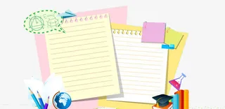 小学生彩色作业本免抠