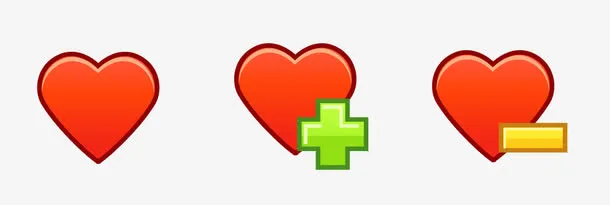 红色网页爱心图标免抠
