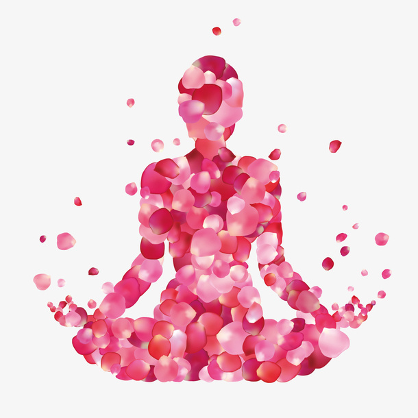 美丽佛像装饰花瓣免抠
