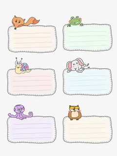 卡通动物留言边框免抠