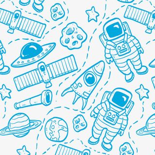 手绘线条航空火箭矢量下载免抠