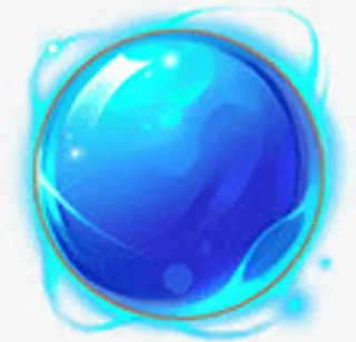 蓝色神秘光晕水晶球手绘免抠