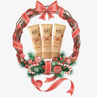 圣诞花圈与nb护手霜免抠