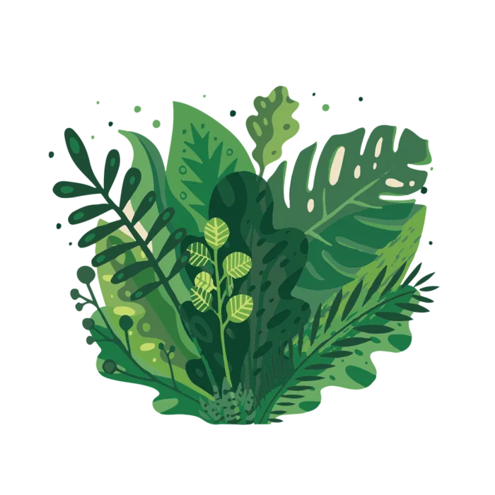 手绘扁平多色多造型植物高清卡通手绘背景