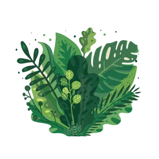 手绘扁平多色多造型植物高清卡通手绘背景