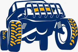 腾飞的越野车免抠