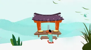 清新绿色清明扫墓祭祖免抠