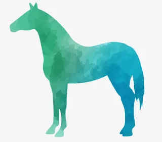 水墨画马剪影矢量免抠