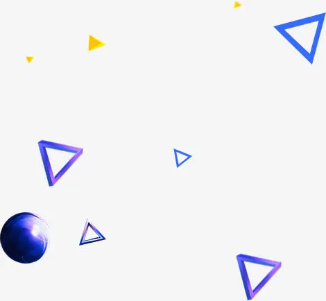 双十一活动海报三角形质感卡通图标免抠