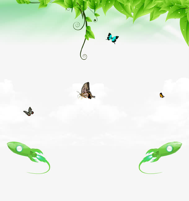 绿色清新文艺春季海报设计免抠