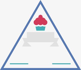 三角形蓝色标题框免抠