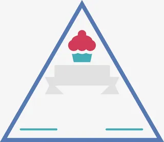 三角形蓝色标题框免抠