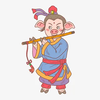 彩绘小猪猪年免抠