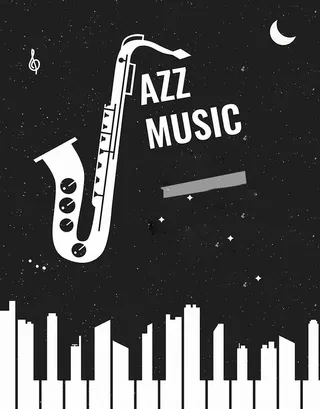 黑白摇滚音乐狂欢酒吧宣传海报高清