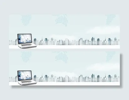 互联网电商清爽banner背景免抠