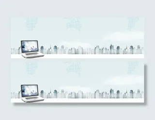 互联网电商清爽banner背景免抠