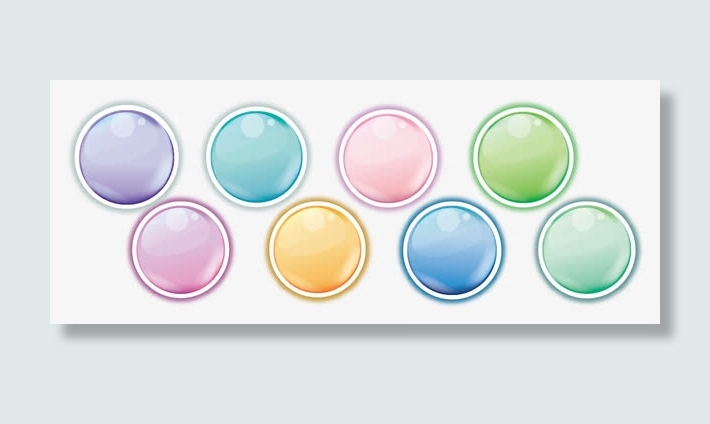 高光立体圆形文字框免抠