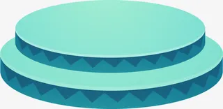 矢量手绘蓝色展示台免抠