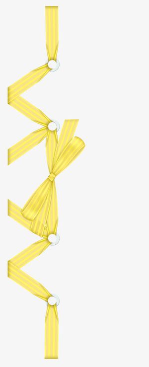 黄色布带漂浮免抠