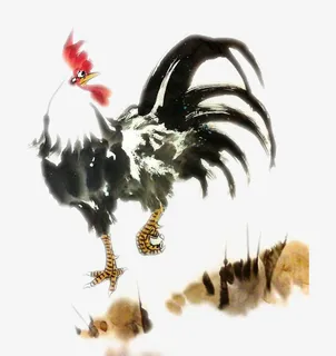 水墨画大公鸡png大图免抠 水墨画大公鸡png大图免抠