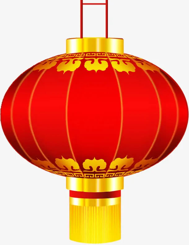 红色灯笼元旦快乐素材免抠