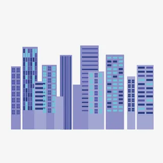 蓝色高楼大厦矢量图免抠