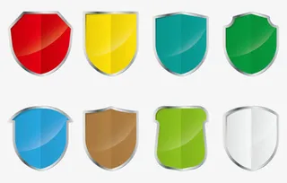 彩色盾牌矢量免抠