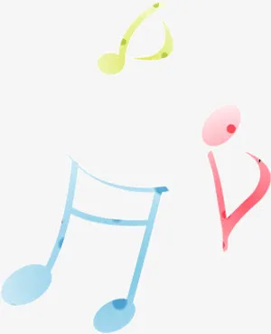 糖果色彩浪漫音乐符号免抠