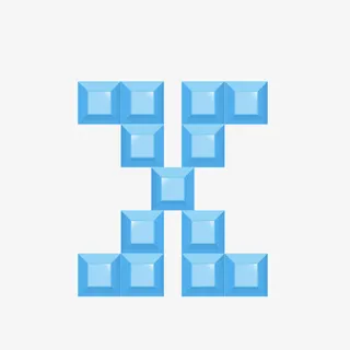 浅蓝色字母X免抠