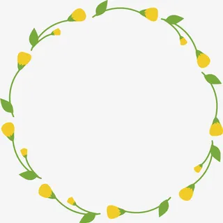 春天黄色花朵边框免抠