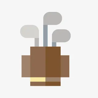 灰色高尔夫球杆免抠