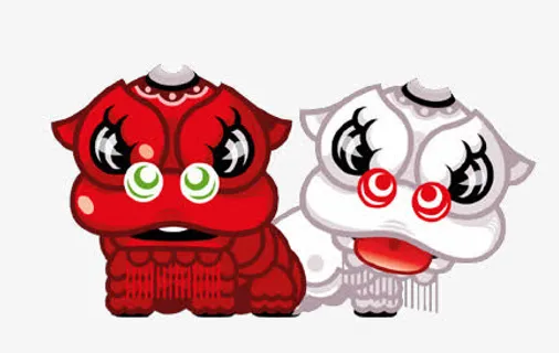 中国风舞狮免抠