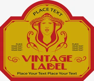 手绘黄底红边人物字母免抠