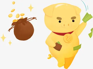 C4D发钱的猪新年装饰免抠