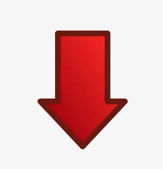 红色渐变描边箭头免抠