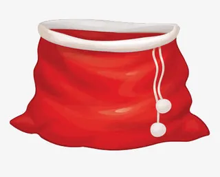 红色口袋锁口圣诞节素材免抠