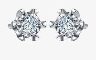 古钻珠宝钻石耳钉免抠