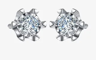 古钻珠宝钻石耳钉免抠