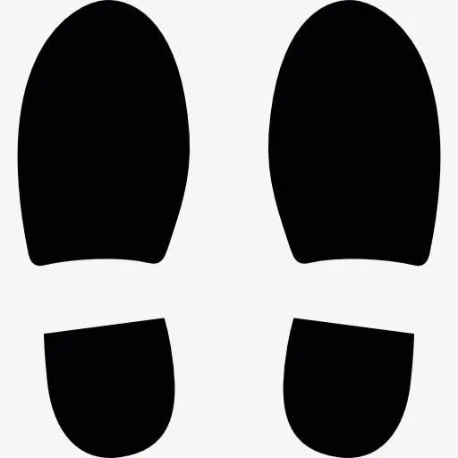 左、右鞋的脚印图标免抠