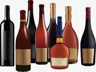 一堆酒瓶免抠
