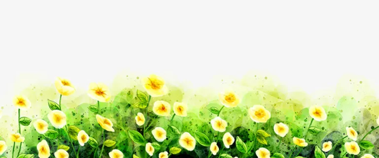 手绘春季踏青郊游春天背景