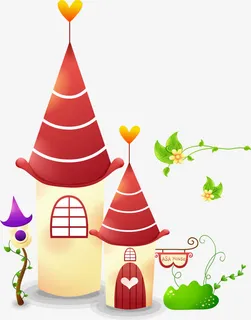 卡通城堡矢量图免抠