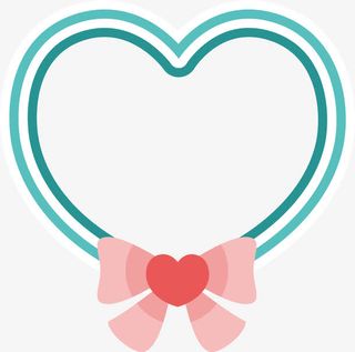 矢量爱心蝴蝶结边框免抠