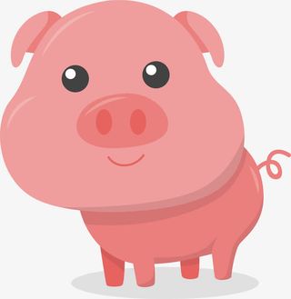 粉色小猪矢量图免抠