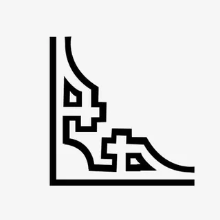 中式传统黑色角花设计免抠